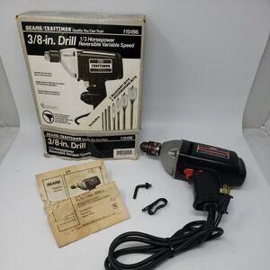 Sears Craftsman 315.10491 0-1200 RPM VSR 2.5 AMP 3/8" CORDED DRILL W/ Tool & Box